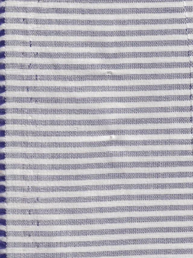 Hollington Rayures Bleues toile coton 10 m blanc