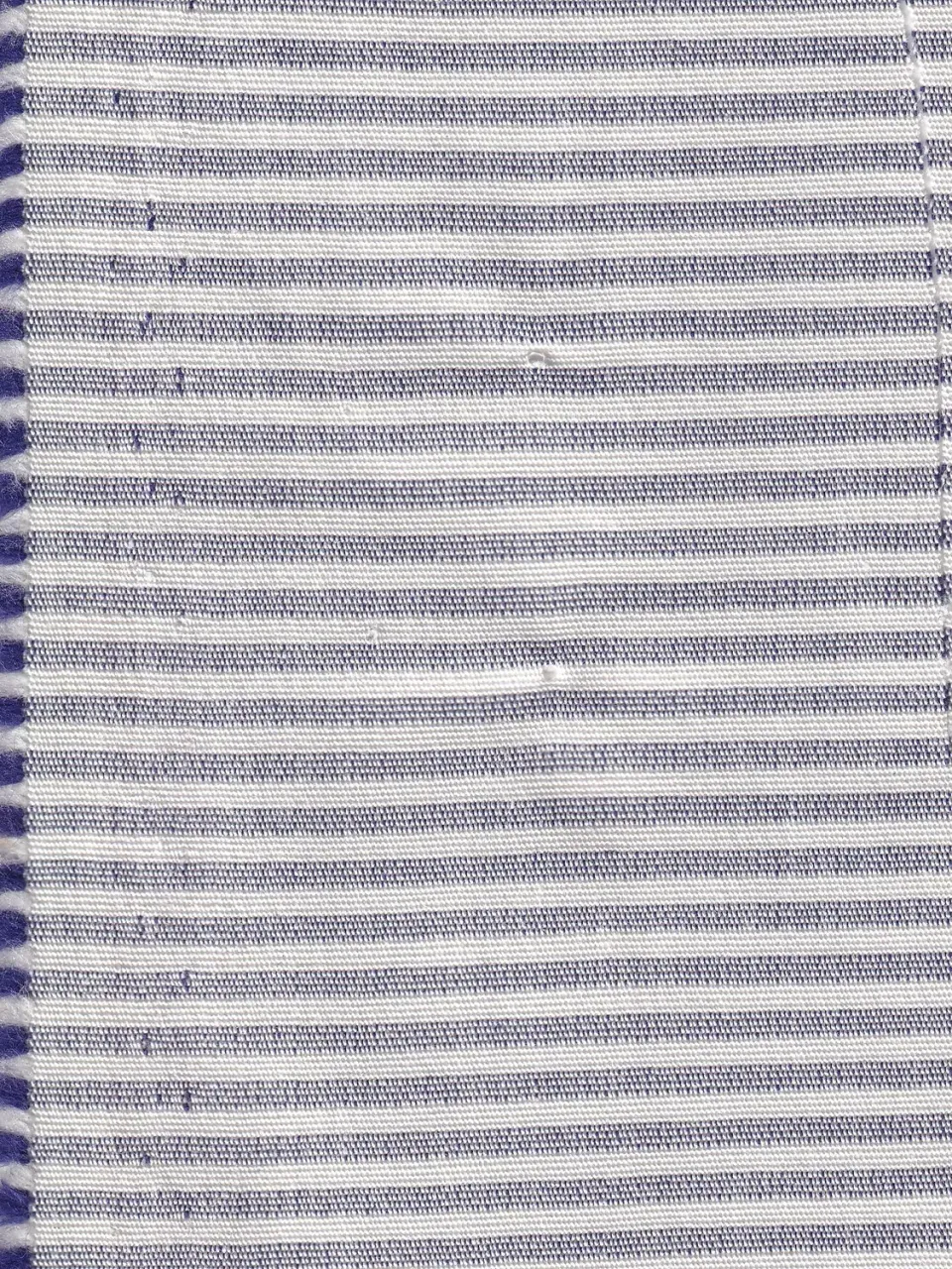 Hollington Rayures Bleues toile coton 10 m blanc