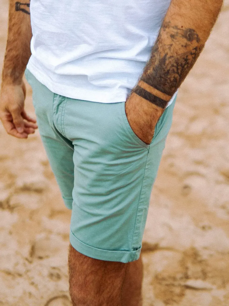 Daytona Juneau short chino homme kaki coton stretch