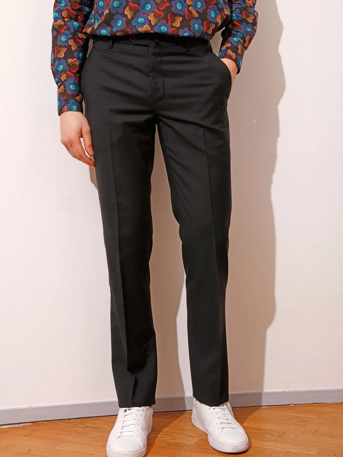 Hollington Bari pantalon laine noire Super 100 taille 42