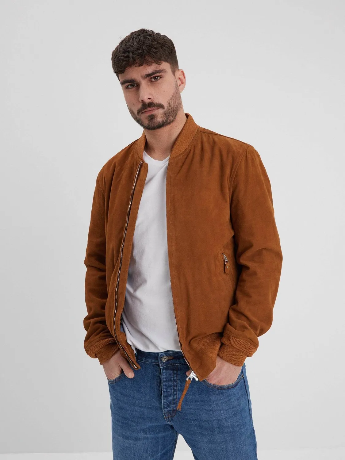 Daytona Windon bomber homme cognac daim chèvre