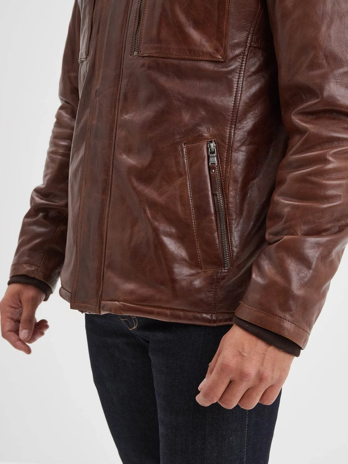 Daytona Crowell blouson cuir homme Bison cuir mouton