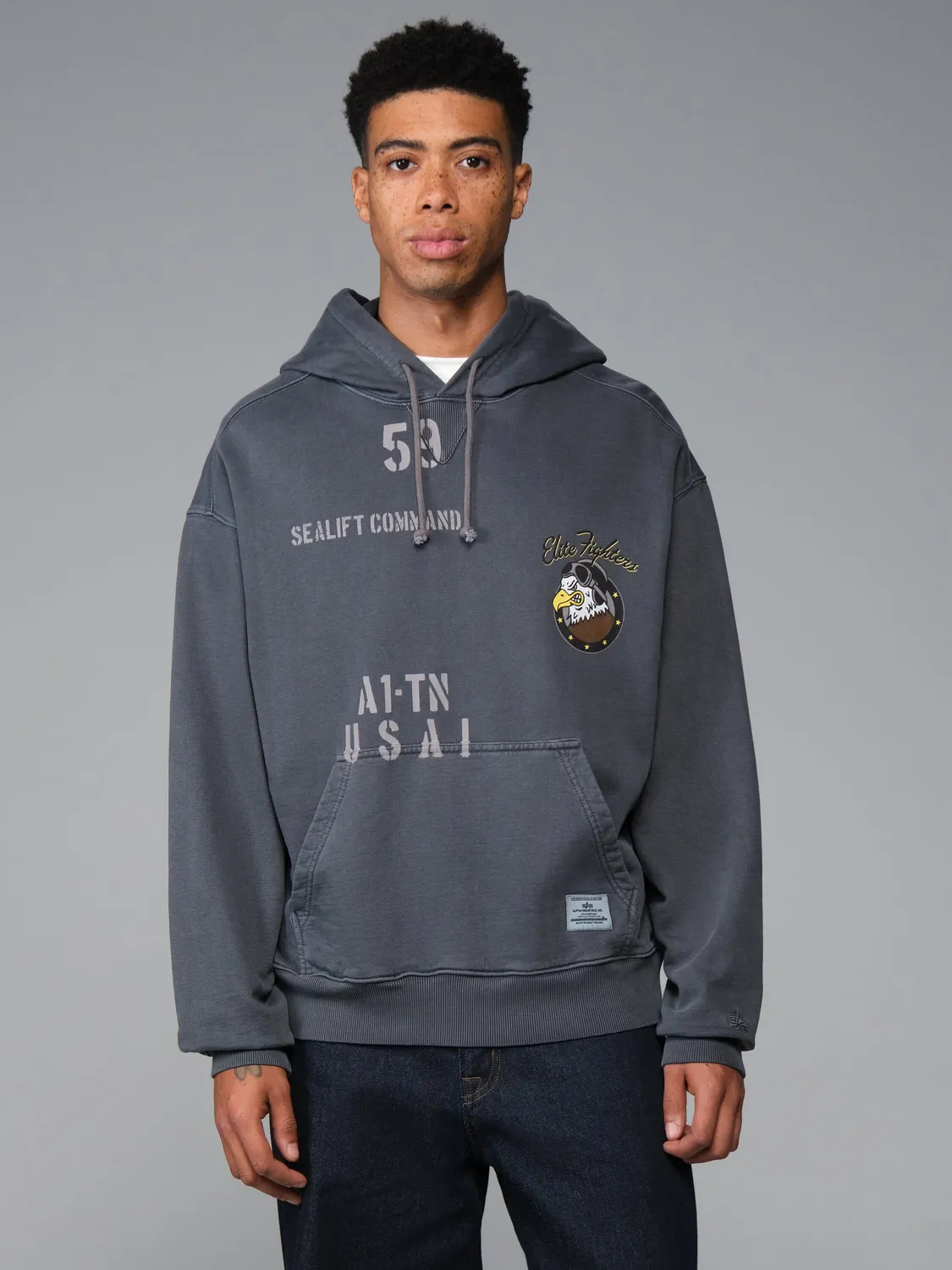 Alpha Industries Essential Elite sweat capuche noir coton