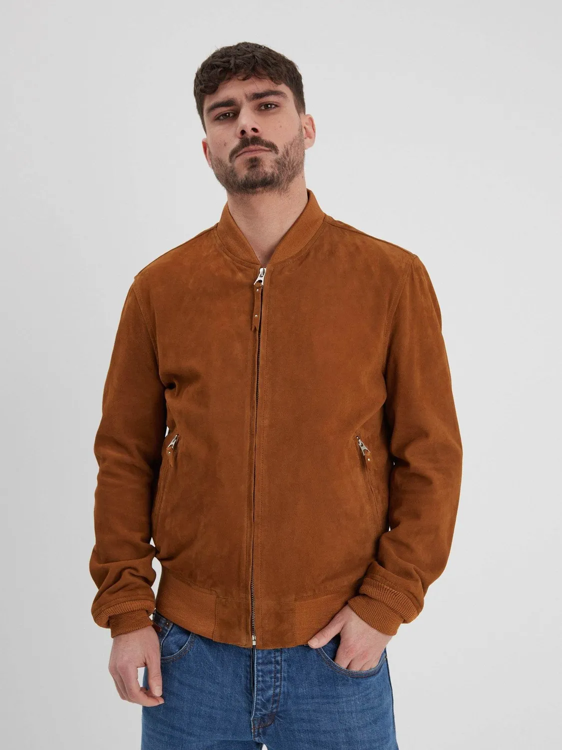 Daytona Windon bomber homme cognac daim chèvre