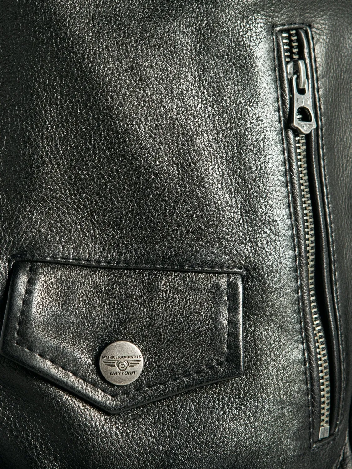 DAYTONA Rick perfecto cuir homme noir vachette épais