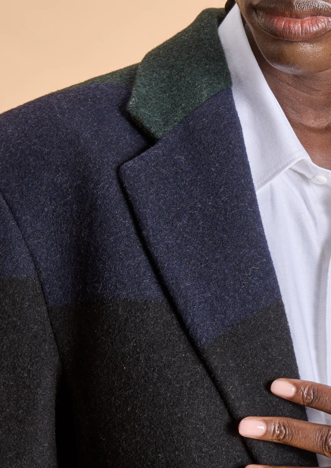 Soubacq Tricolore blazer laine trois bandes
