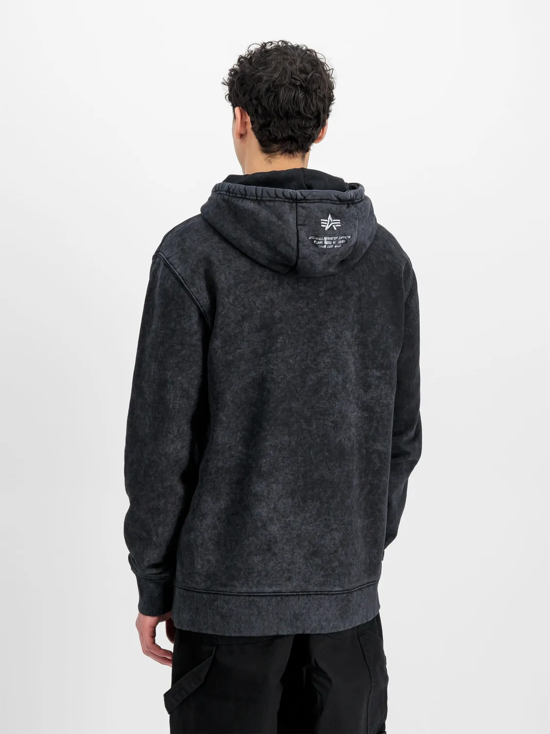 Alpha Industries Acid Logo Hoodie Sweat noir molleton
