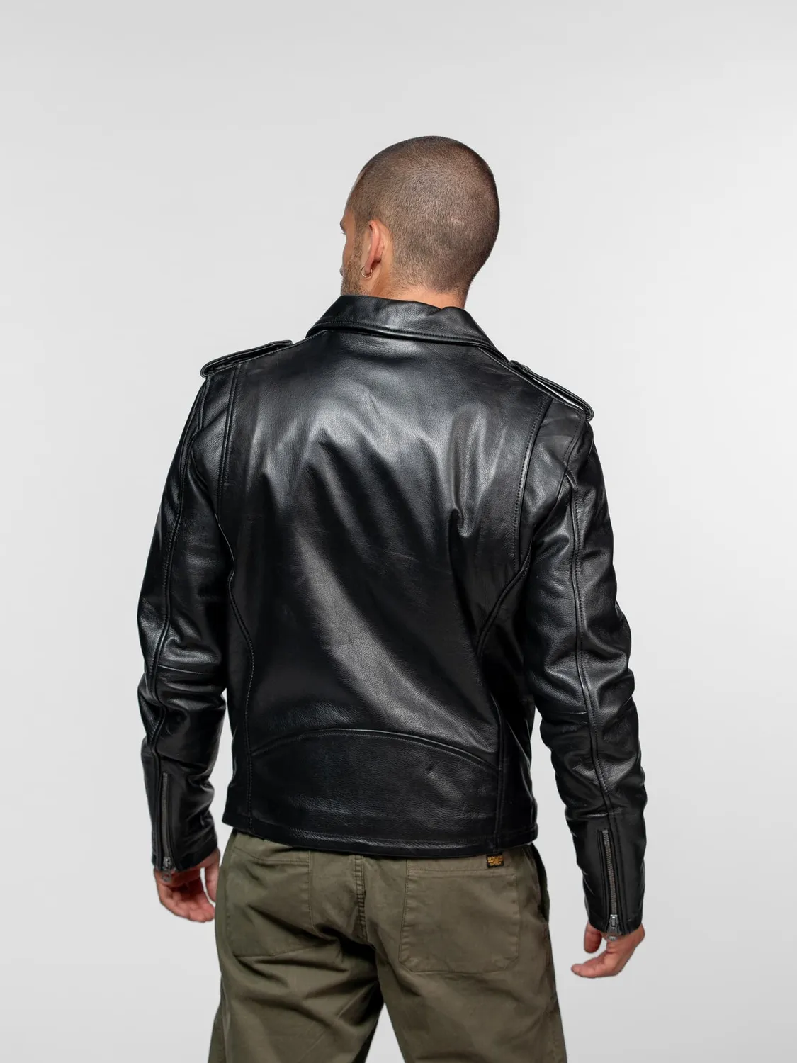 DAYTONA Rick perfecto cuir homme noir vachette épais