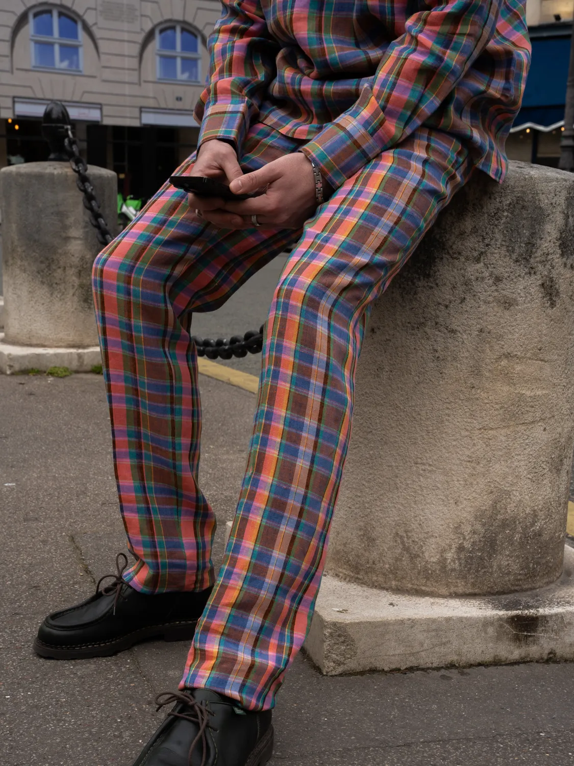 Hollington Luca pantalon lin tartan taille 40