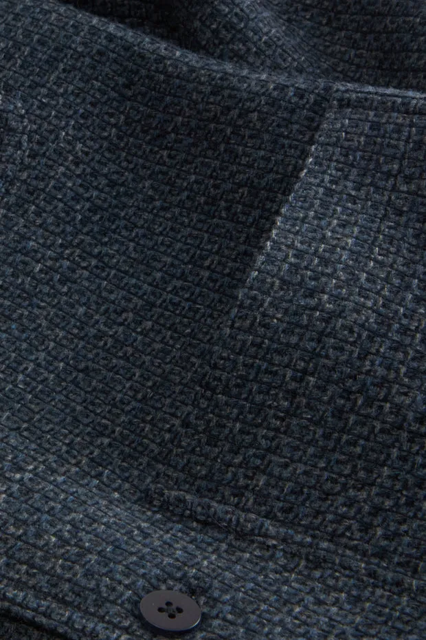 Hollington Tyrol veste laine indigo nid d'abeille ajustée