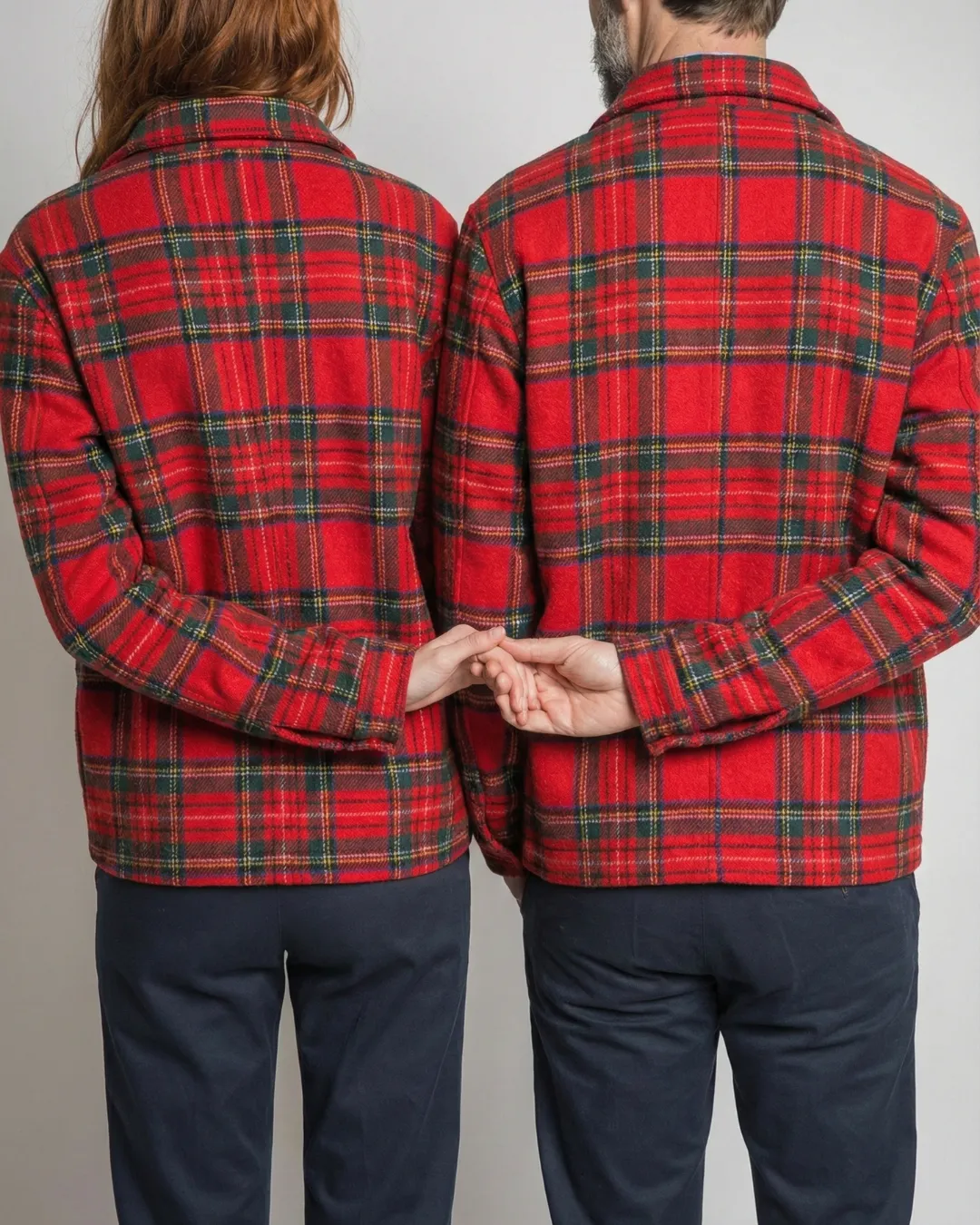 Soubacq Le Bleu Hogmanay veste tartan laine