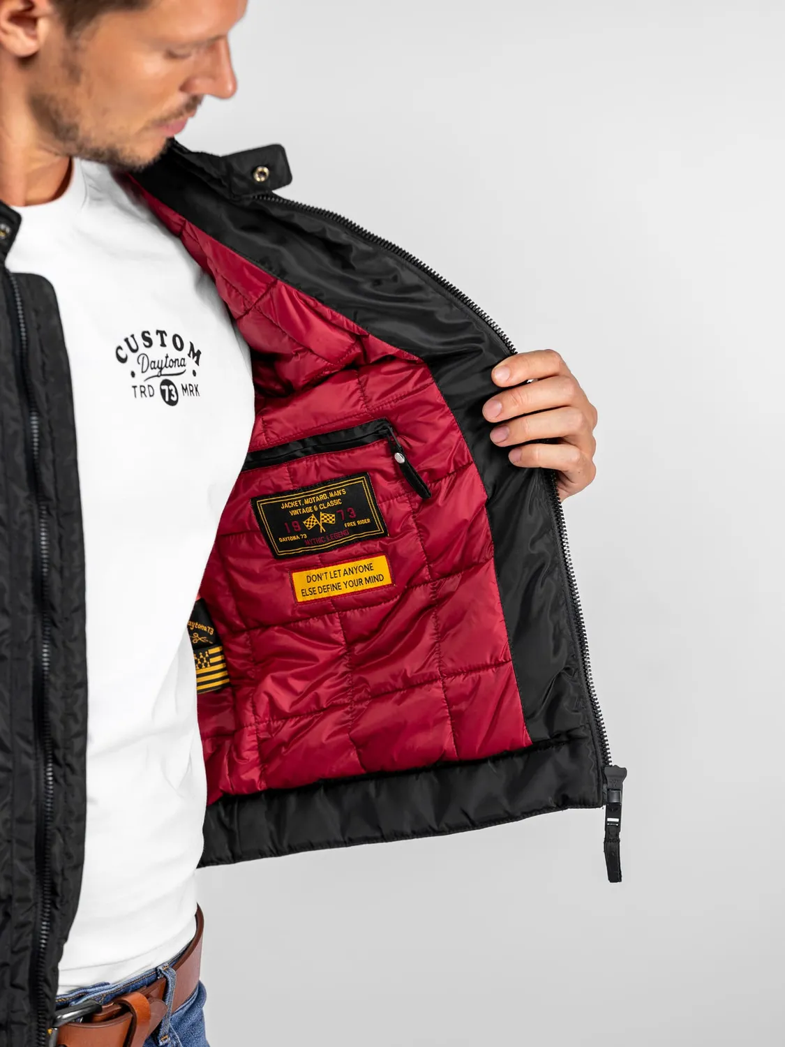 Daytona Lansine veste moto homme noir nylon matelassée