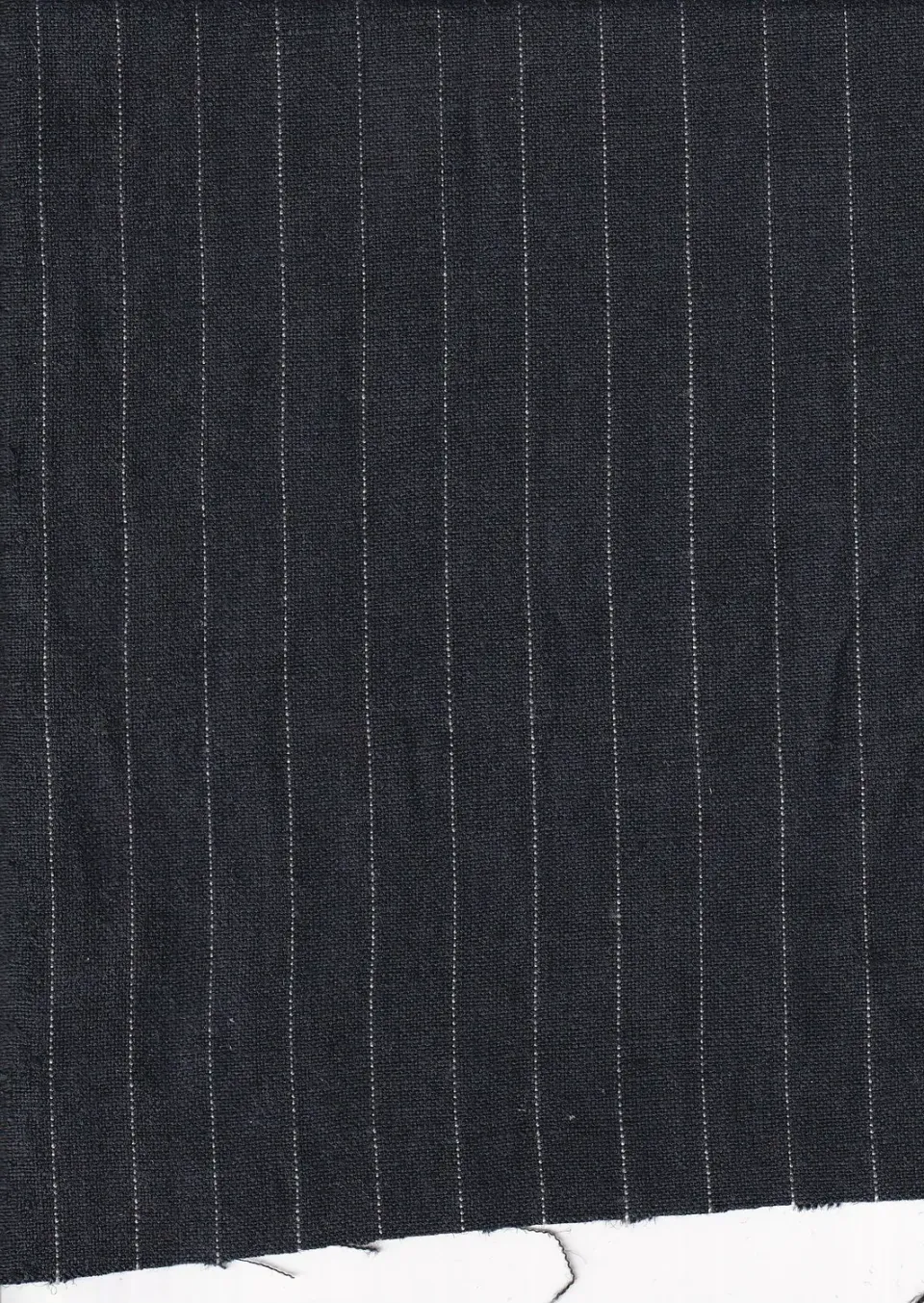 Hollington tissu lin et soie gris rayures craie au mètre