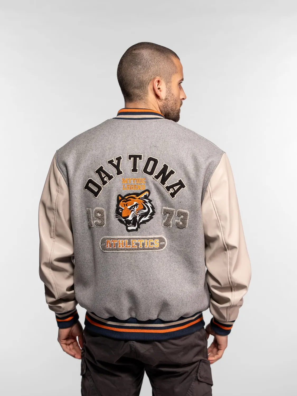 Daytona Grady bomber universitaire gris laine mélangée