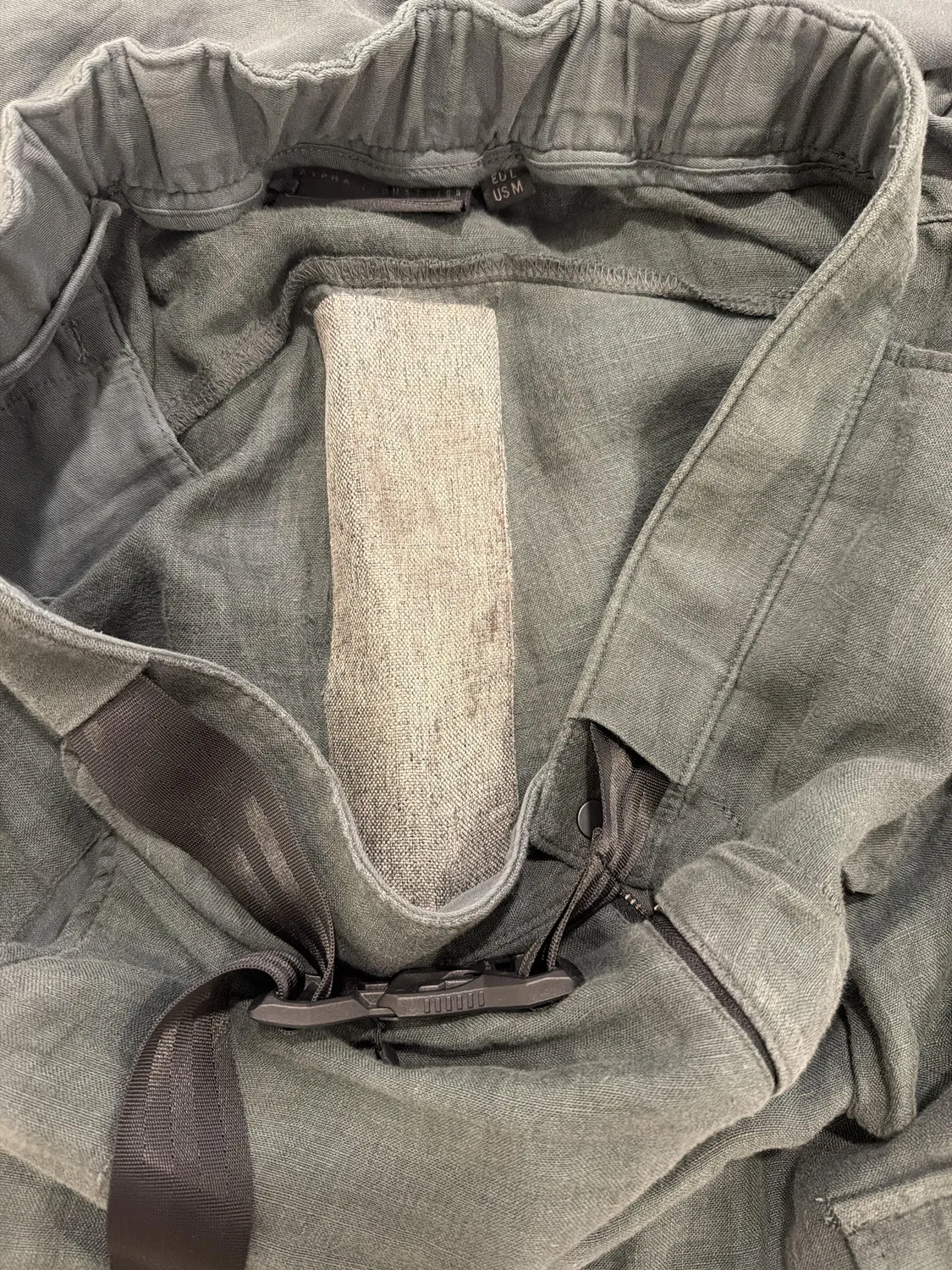 Alpha Industries Cargo Pantalon lin charcoal poches