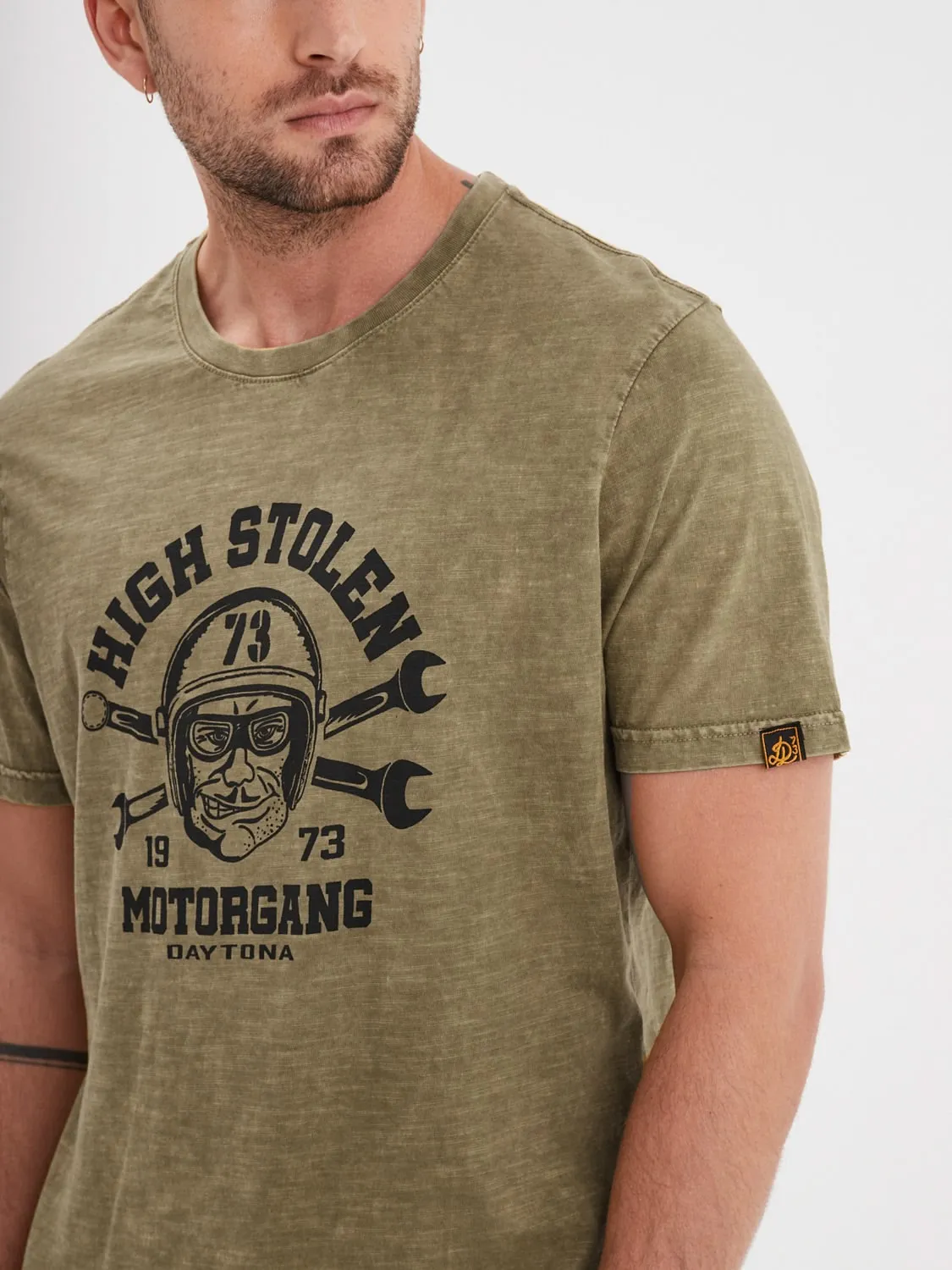 Daytona Monroe t-shirt moto homme noir vintage