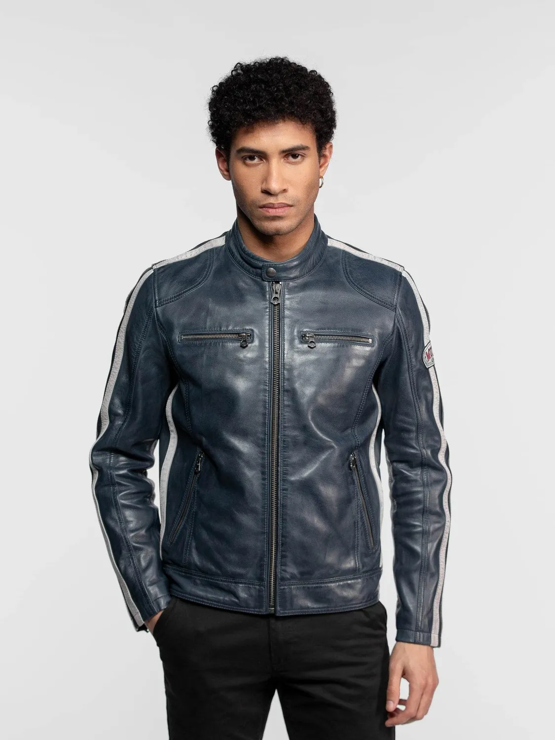 Daytona Scotty blouson motard agneau noir racing