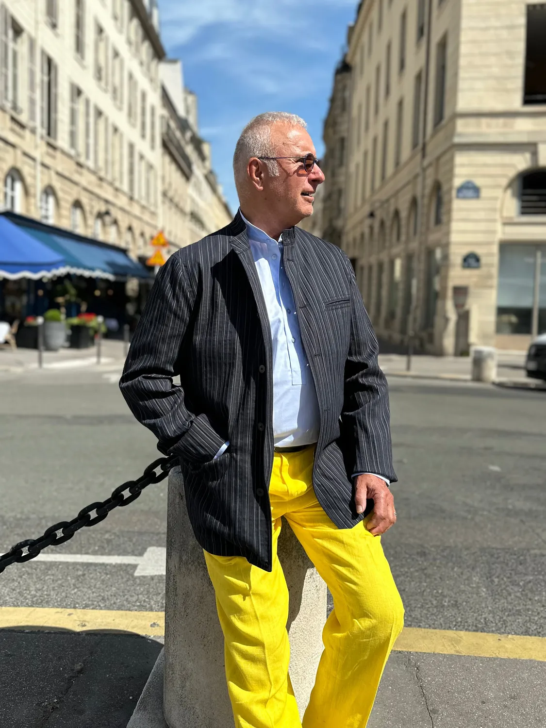 Hollington veste Megève coton stretch rayures gold bleu