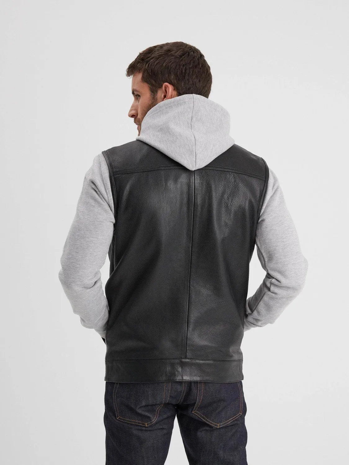 DAYTONA Hot road gilet biker cuir chèvre noir