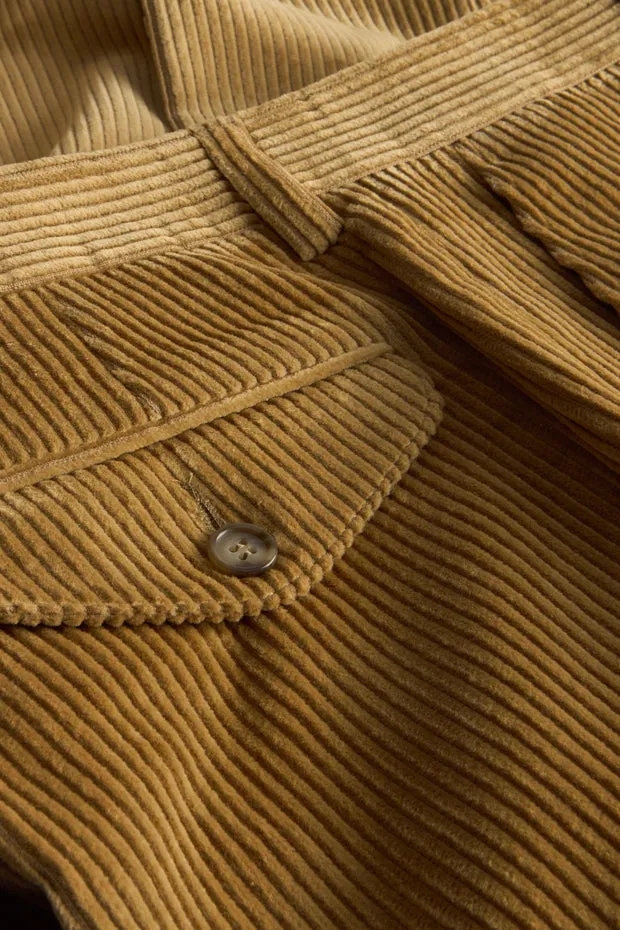 HOLLINGTON pantalon Jules velours sable coupe large