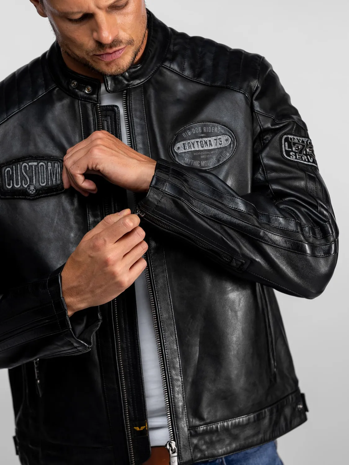 Daytona Foley blouson moto noir mouton