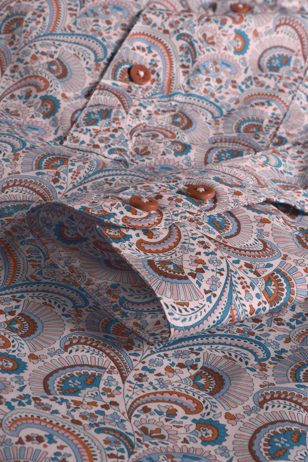 Hollington Paisley chemise col mao Liberty écru