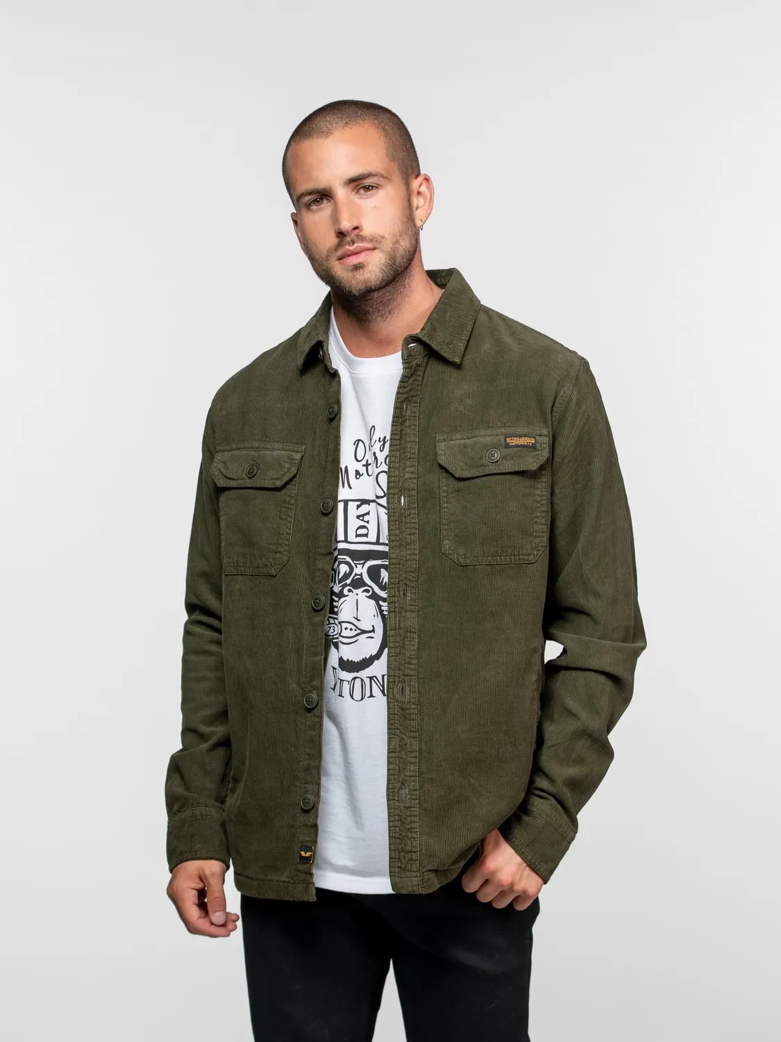 DAYTONA Farnham chemise velours côtelé beige regular