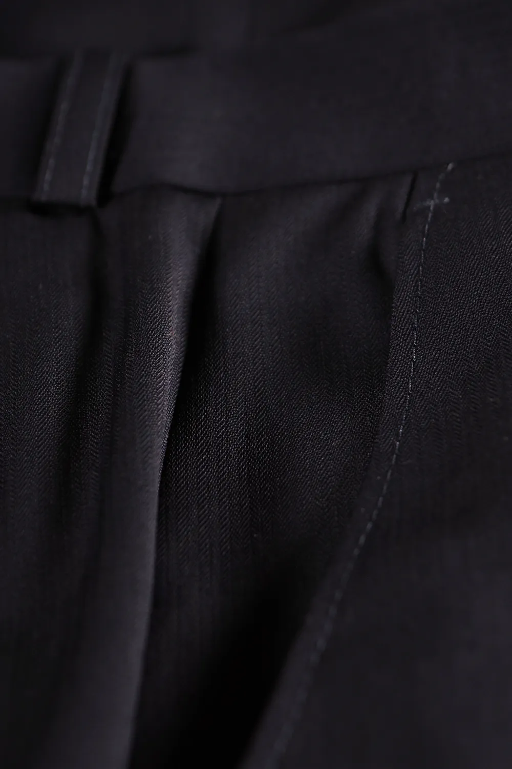 Hollington Siza piqué pur laine pantalon bleu chevrons 44