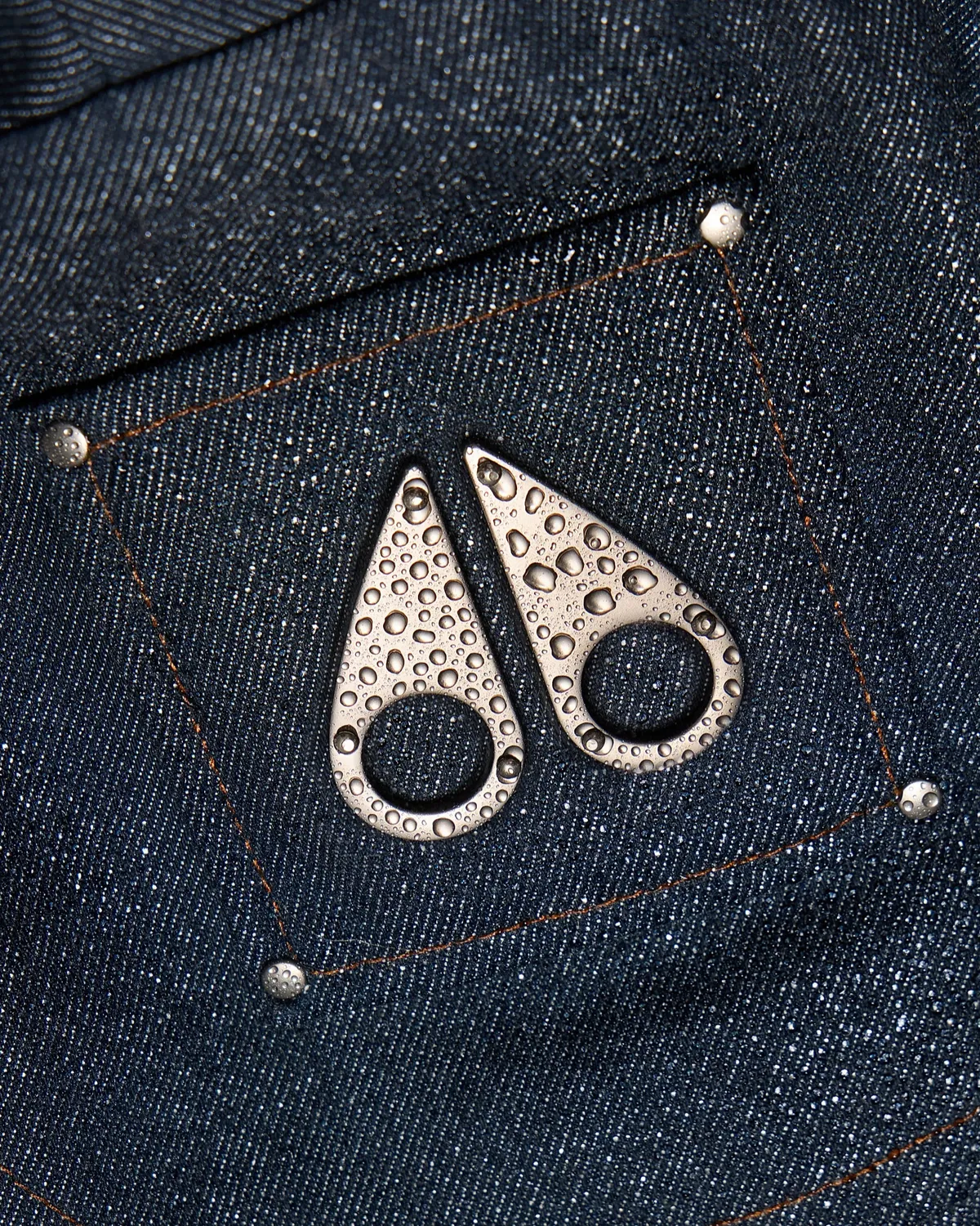 Moose Knuckles Frontier veste jean denim matelassée duvet