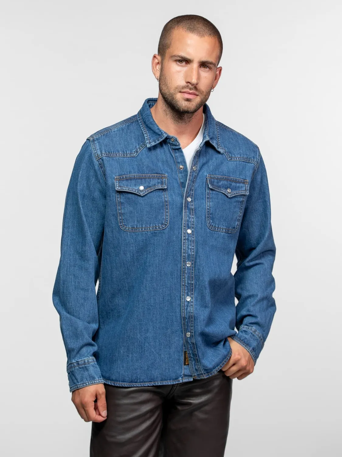 Daytona Patrol chemise denim homme mid wash