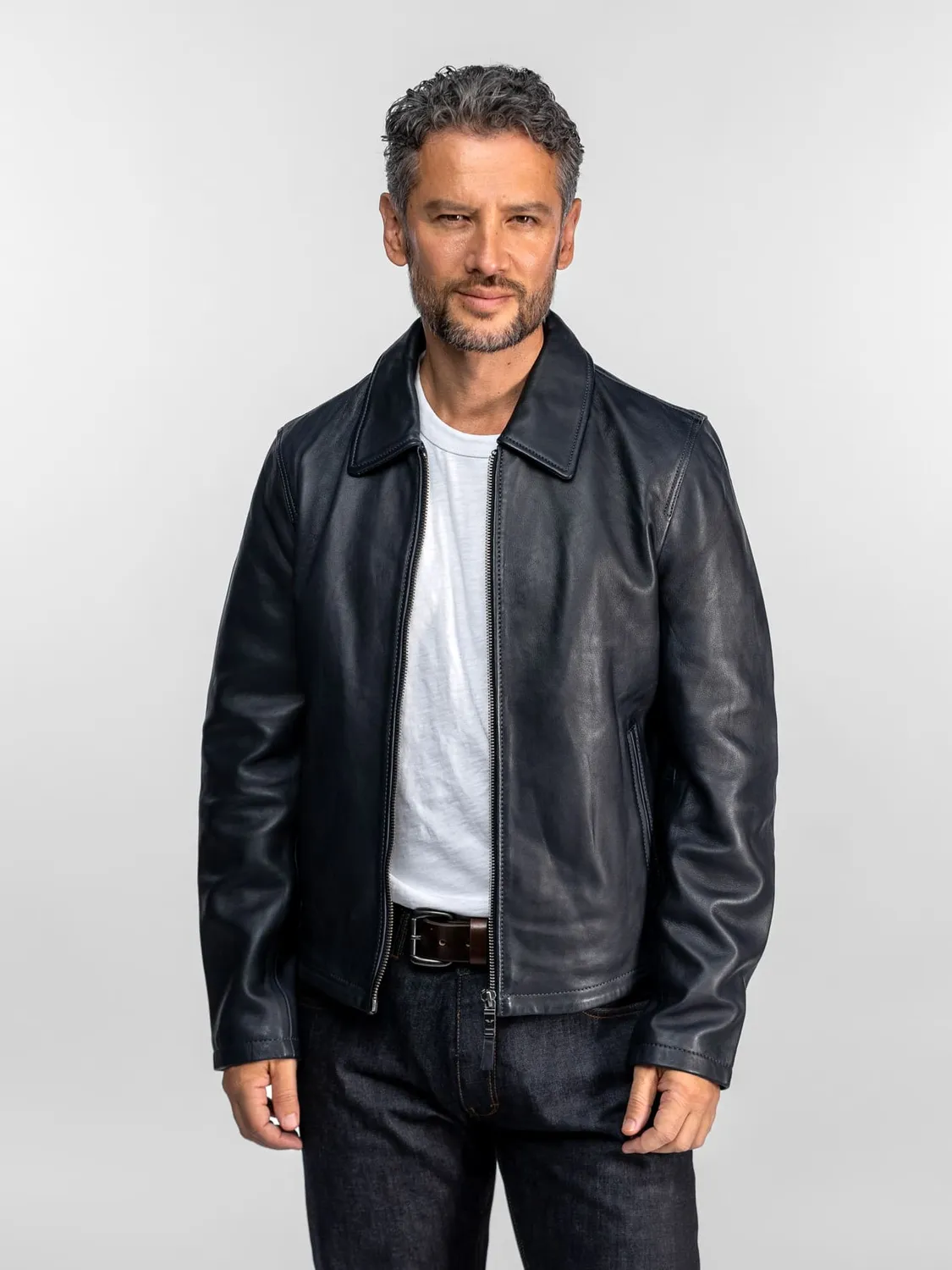 DAYTONA Polis blouson cuir homme noir mouton