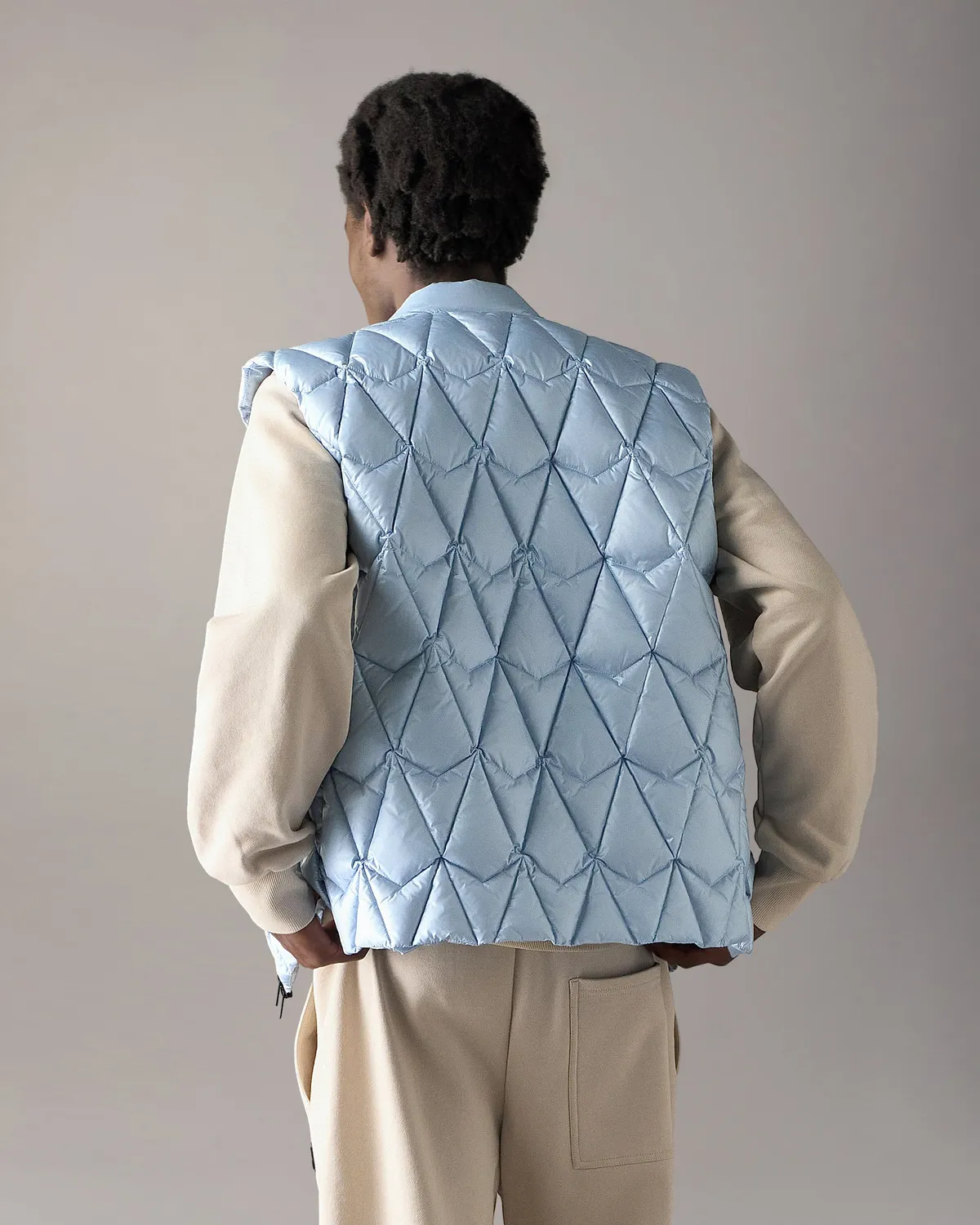 Moose Knuckles Iceberg Quilt Down Vest gilet blue ice matelassé