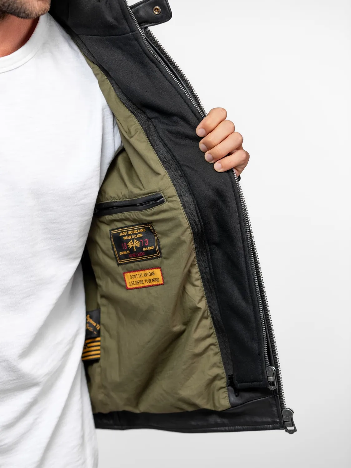 Daytona Shafter blouson cuir capuche noir nappa