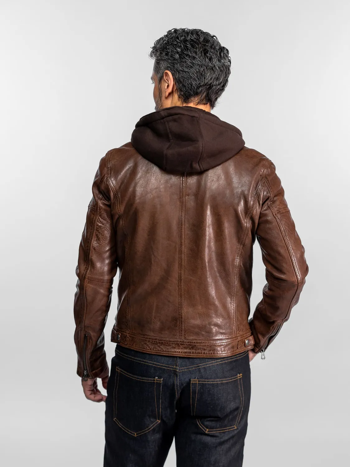 Daytona Bishop blouson cuir vintage agneau noir