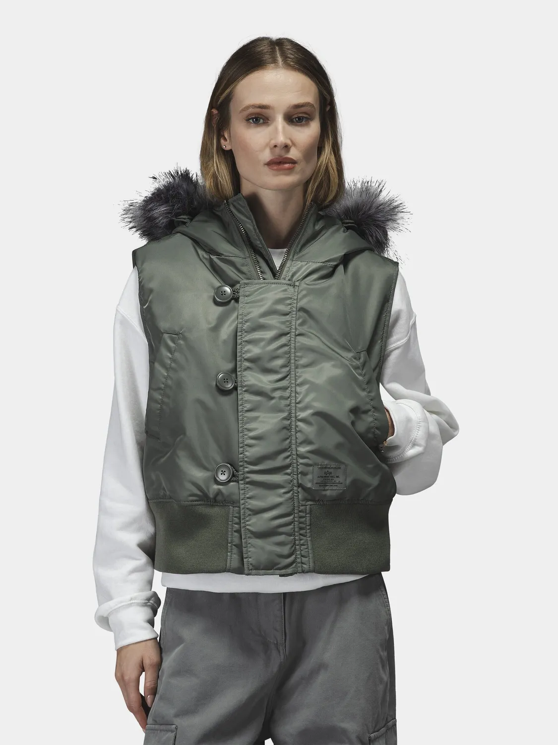 Alpha Industries N-2B gilet femme gris matelassé