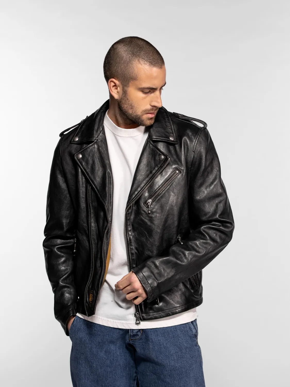 Daytona Golberg blouson biker homme noir cintré