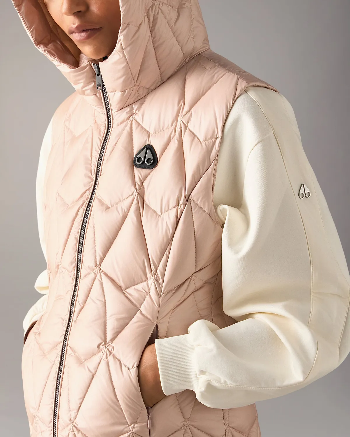 Moose Knuckles Iceberg gilet duvet matelassé rosewood