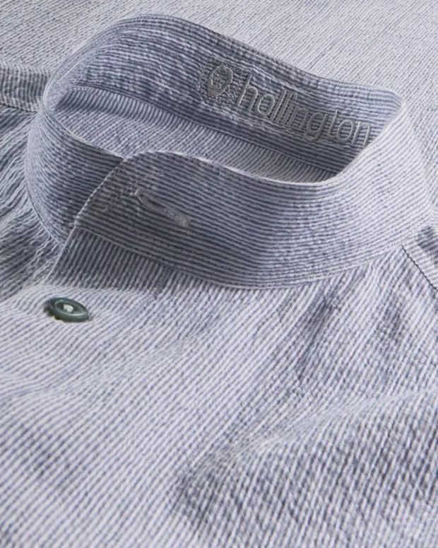 Hollington chemise seersucker grise col nehru