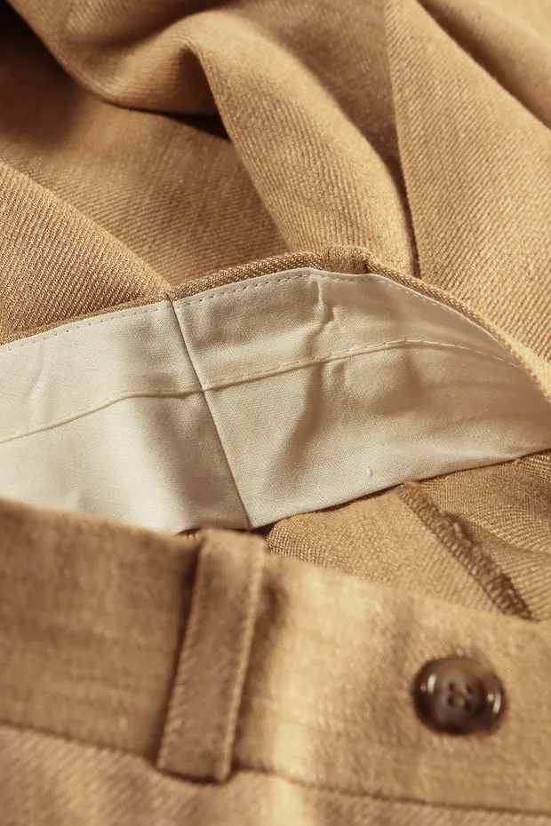 Hollington Siza pantalon ajusté lin soie doré