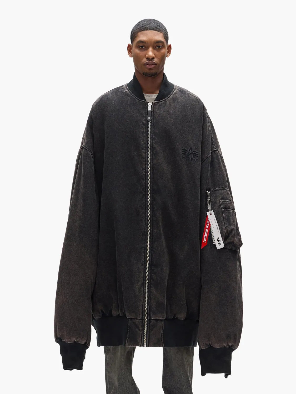 Alpha Industries Purple Giant bomber réversible noir