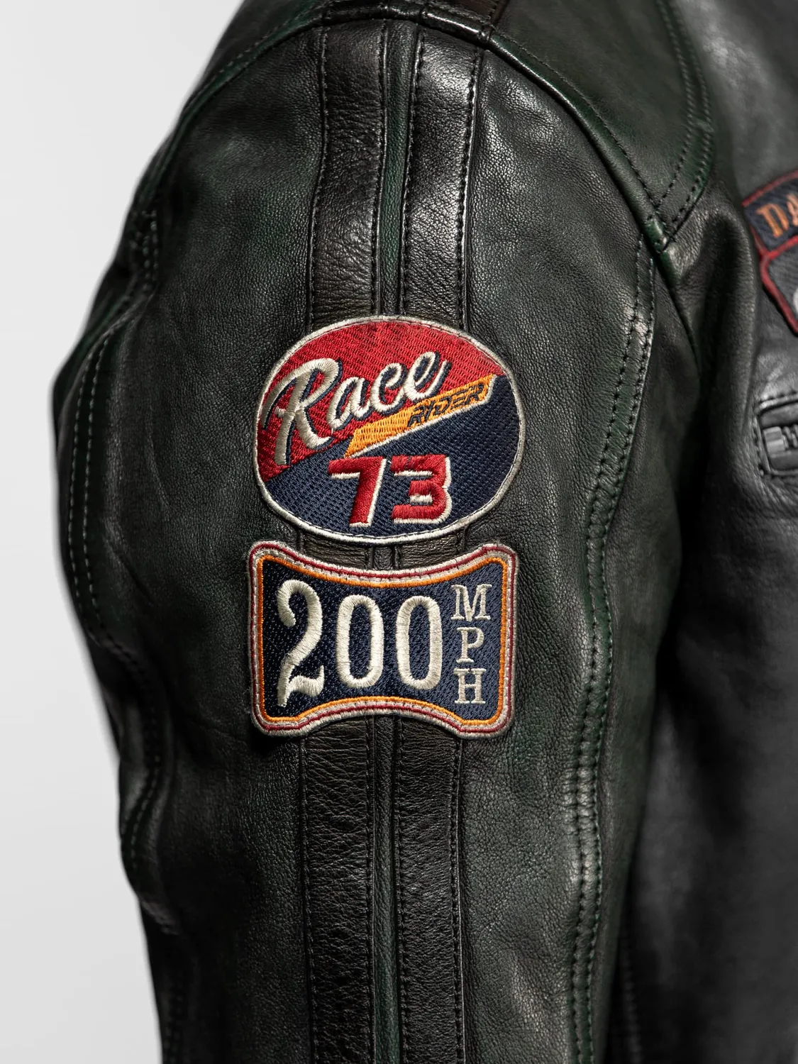 Daytona Aniak Blouson cuir moto mouton marine patiné
