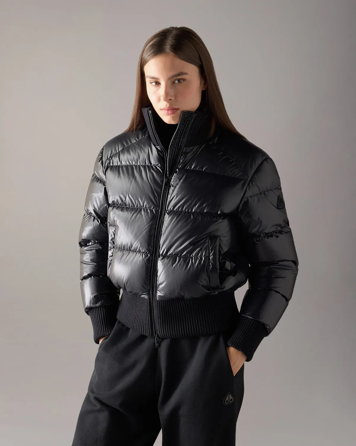 Moose Knuckles Queens bomber Alabaster matelassé