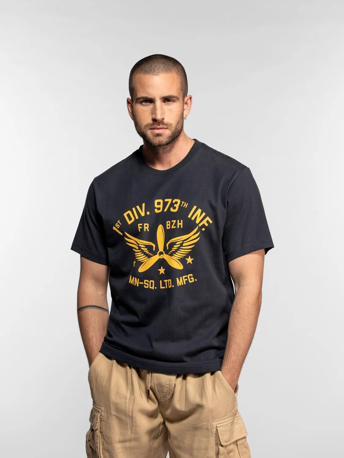DAYTONA Sauk T-shirt militaire homme kaki coton