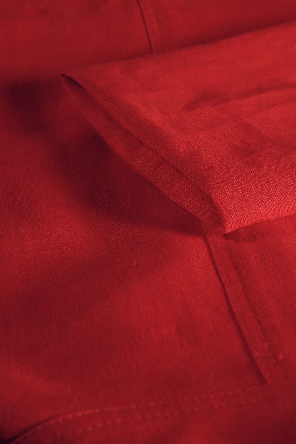 Hollington Megève veste lin rouge col officier 46
