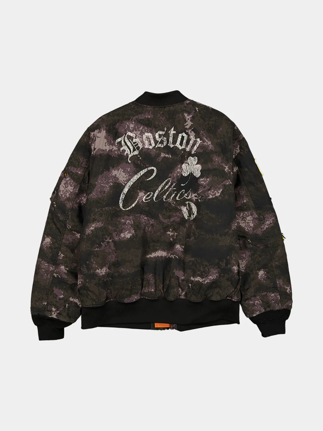 Alpha Industries Boston Celtics MA-1 bomber black camo réversible