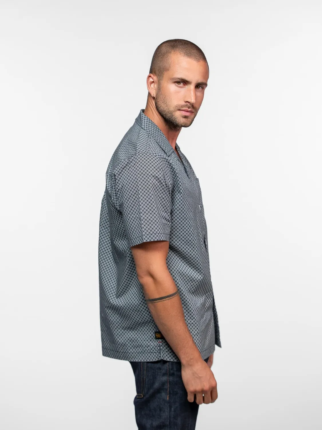 Daytona Sudbury chemisette homme navy/offwhite à motifs