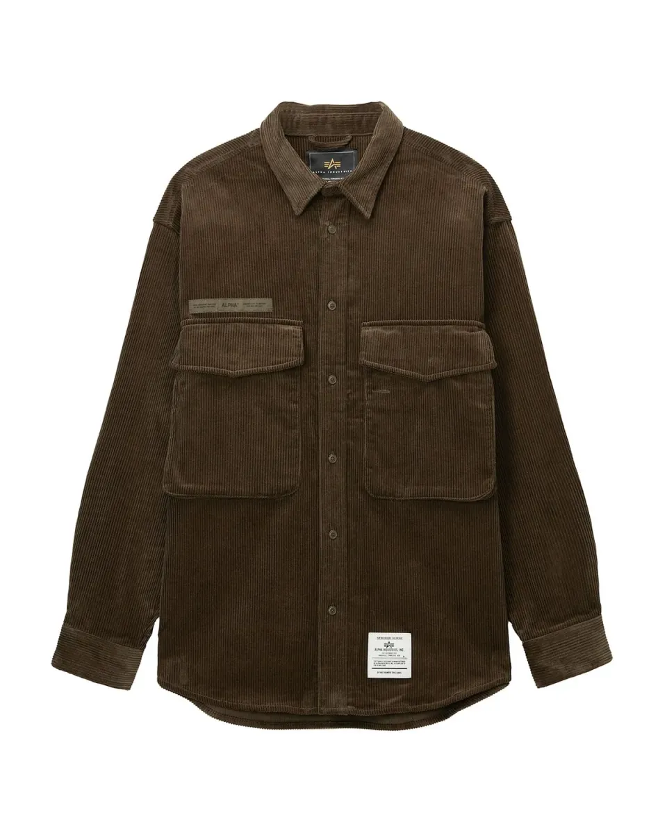 Alpha Industries UNFRM chemise velours coton gris