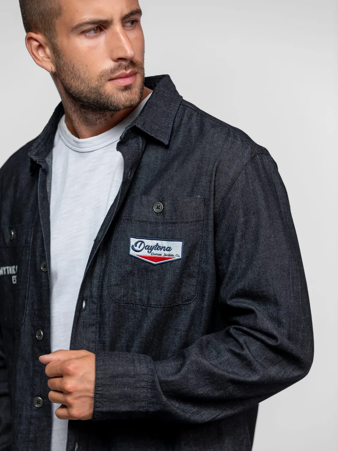 DAYTONA Abril chemise denim homme rincé wash