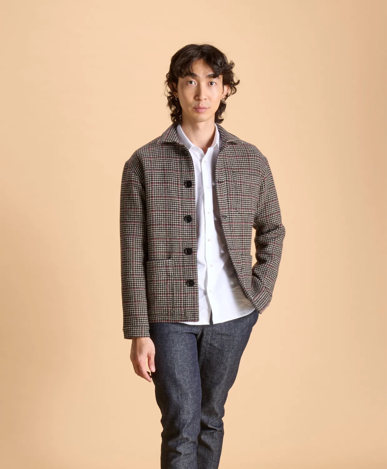 SOUBACQ Le Bleu Lenno veste de travail pied-de-poule