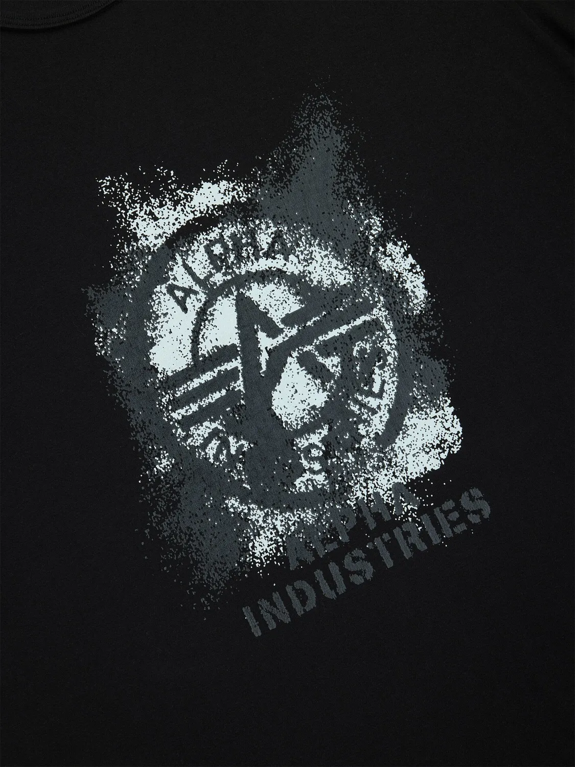 Alpha Industries Faded t-shirt coton noir imprimé relaxed